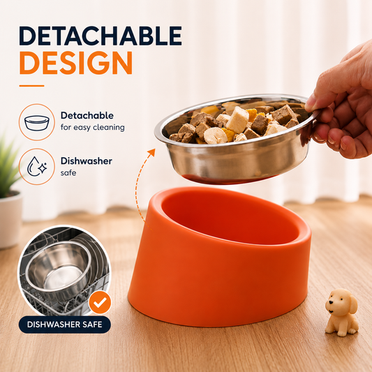 EatRight Anti-Choking Tilted Stainless Steel Pet Bowl