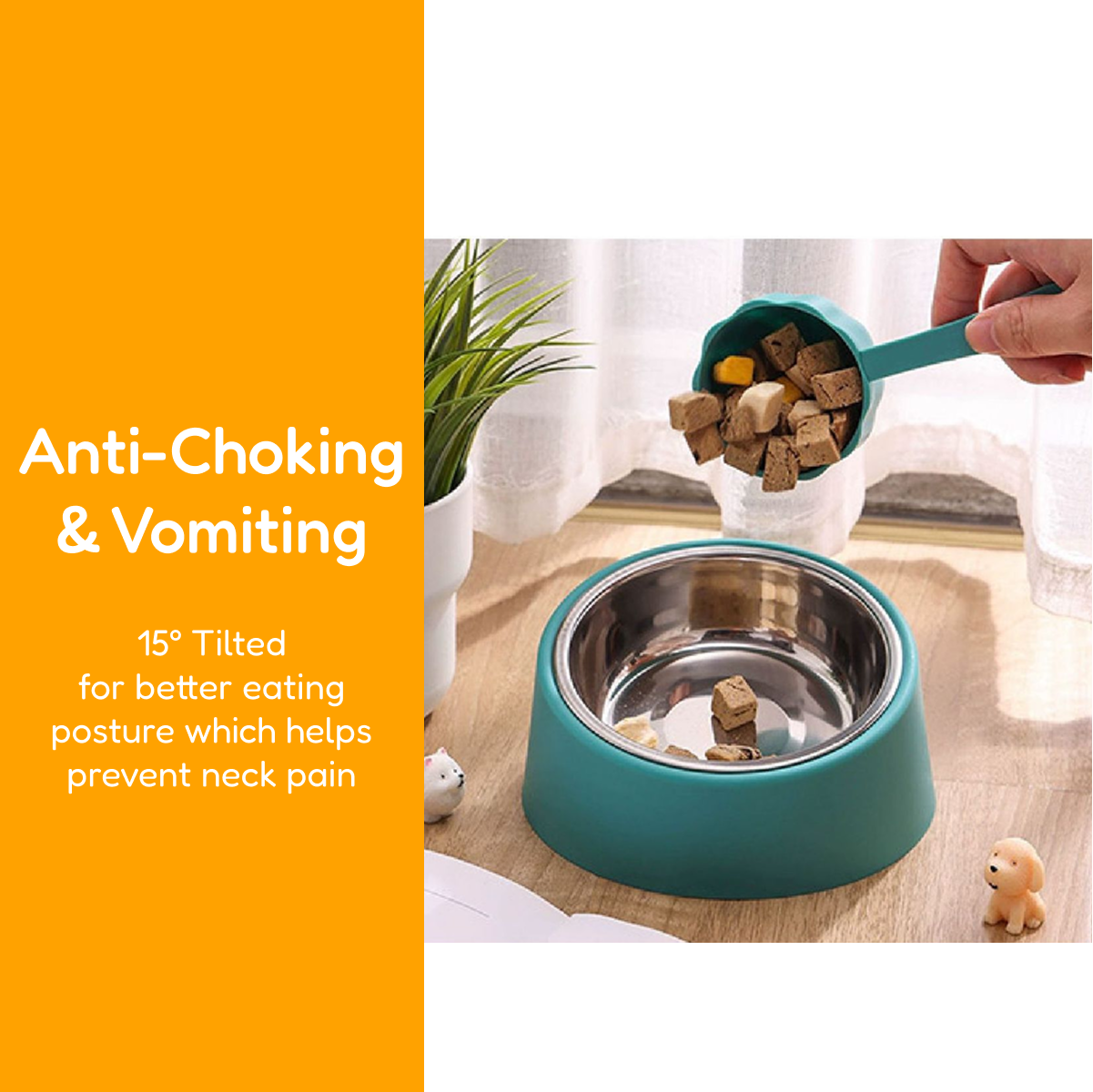 EatRight Anti-Vomit Stainless Steel Pet Bowl
