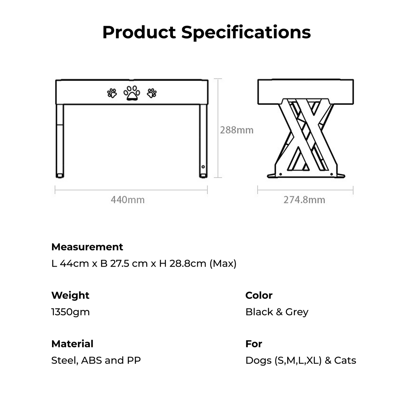 Lift & Feast | 3 Level Adjustable Food Table for Dogs & Cats