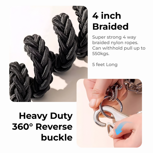 AlphaGrip Braided Dog Leash - Collar Set