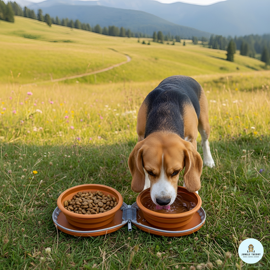 TravelTwin Collapsible Pet Feeder bowl with Zipper Carrying Case