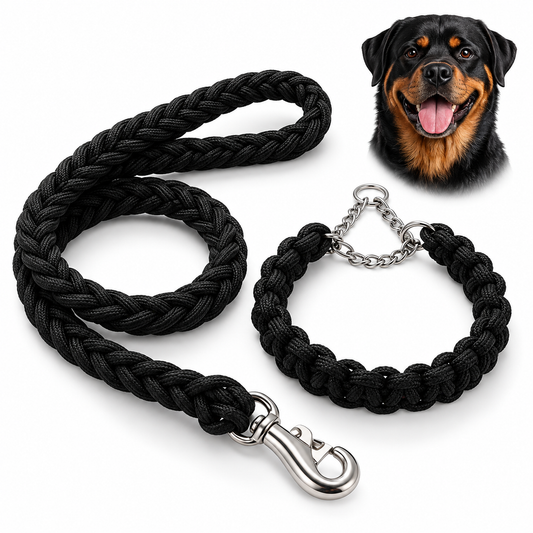 AlphaGrip Braided Dog Leash - Collar Set