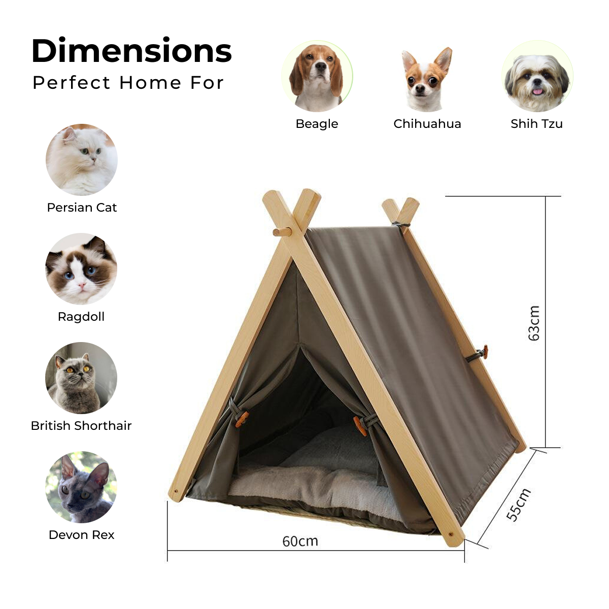 DreamDen™ Indoor Pet Tent | Stylish Home Décor Pet House