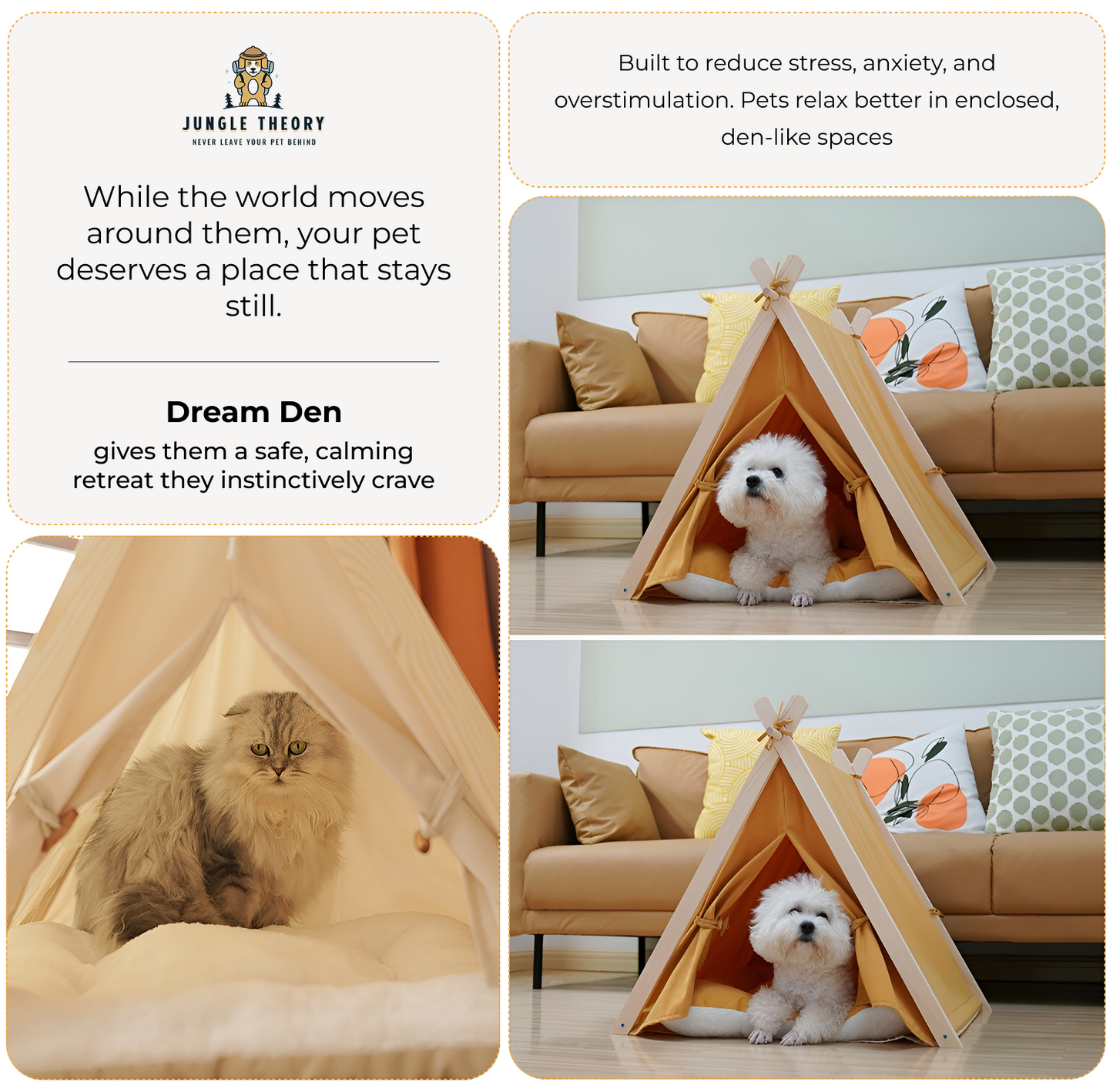 DreamDen™ Indoor Pet Tent | Stylish Home Décor Pet House