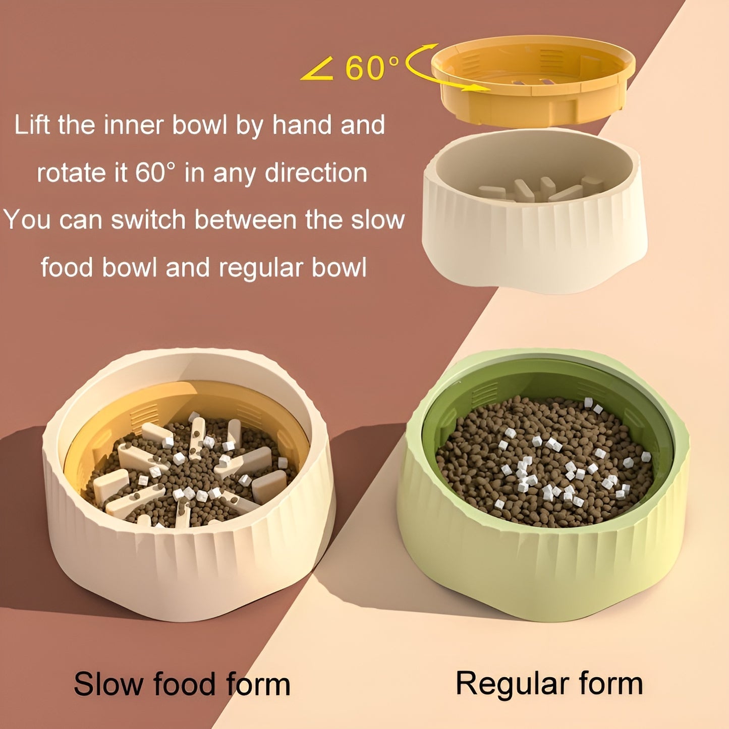 PaceMate 2-in-1 Slow Feeder Dog Bowl