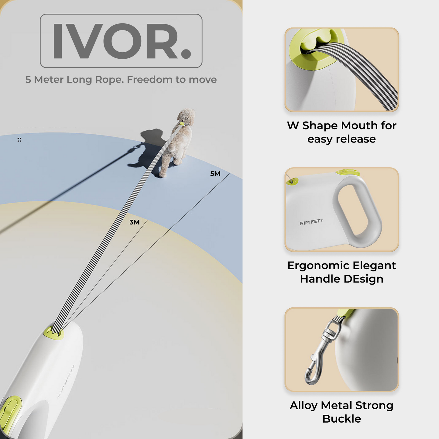 IVOR Minimal Retractable Dog Leash - Coastal Dusk