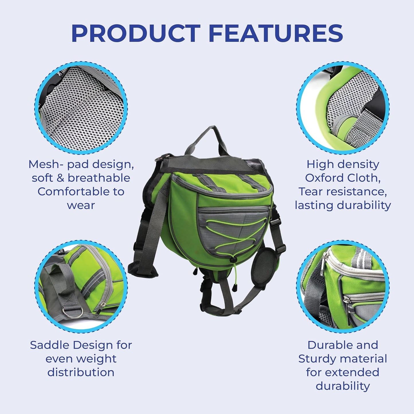 TailTrek Pet Saddle Backpack for Hiking, Camping & Outdoor