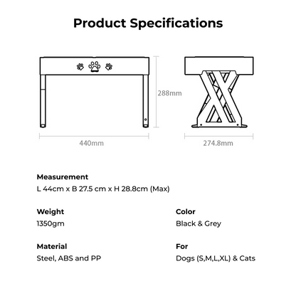 Lift & Feast | 3 Level Adjustable Food Table for Dogs & Cats