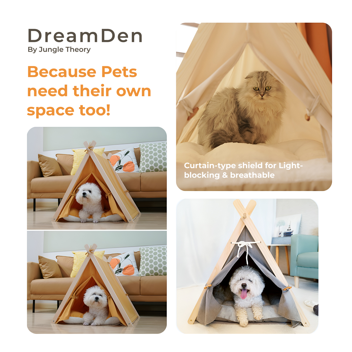 DreamDen™ Indoor Pet Tent | Stylish Home Décor Pet House