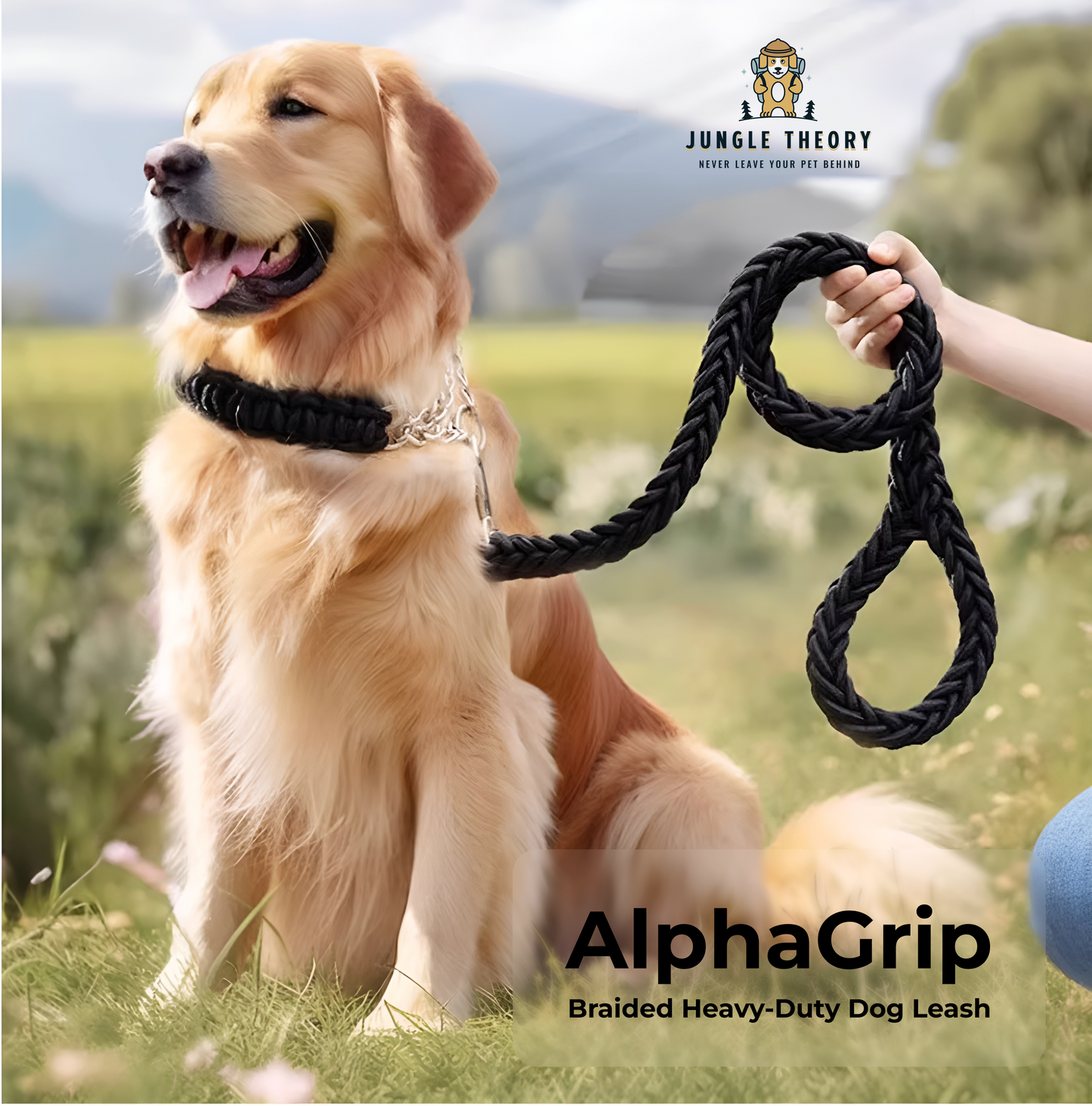AlphaGrip Braided Dog Leash - Collar Set