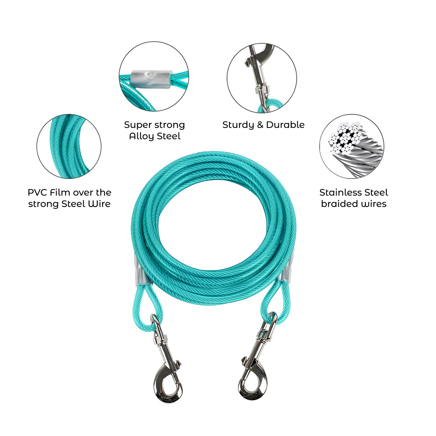 Anchor Twist Spiral Steel Stake and Tie-Out Wire